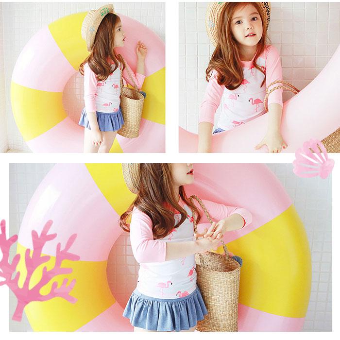 水着 通販水着 女の子 セパレート かわいい おしゃれ 3点セット ラッシュガード パンツ スカート スイミング 海水浴 プール 幼稚園 保育園 3歳 4歳 100 5歳 水着 |  | 02