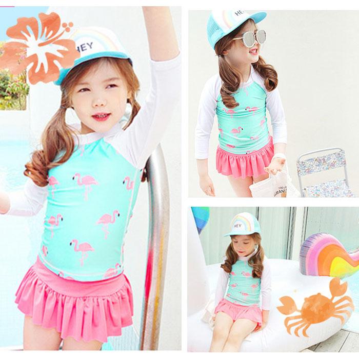 水着 通販水着 女の子 セパレート かわいい おしゃれ 3点セット ラッシュガード パンツ スカート スイミング 海水浴 プール 幼稚園 保育園 3歳 4歳 100 5歳 水着 |  | 03