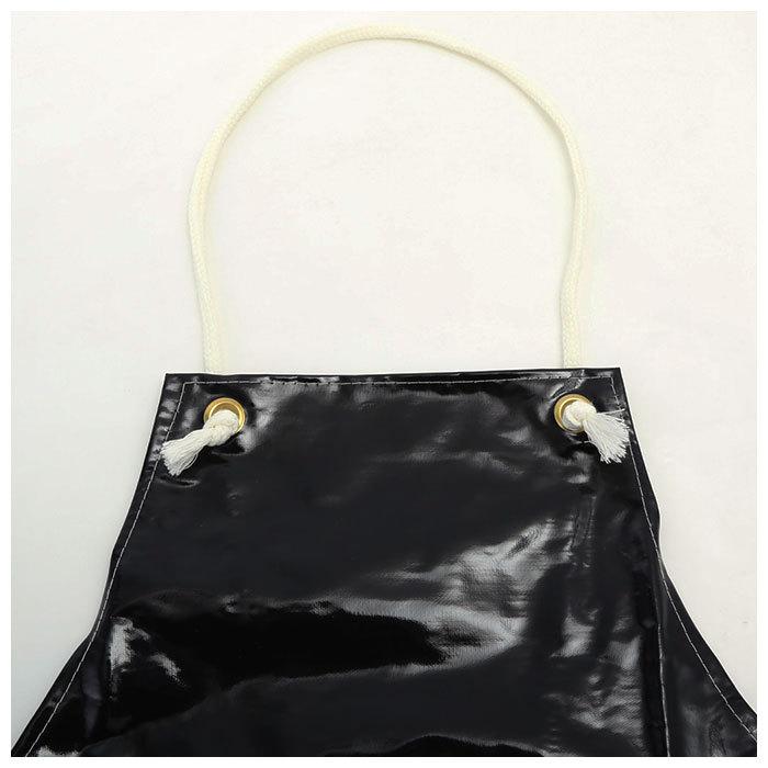 防水 エプロン おしゃれ 通販 業務用 厨房 おしゃれ エナメルエプロン 板前 水産加工 トリマー 保育士 介護士 入浴介助 保育園 幼稚園 シンプル 黒 白 防水 |  | 03