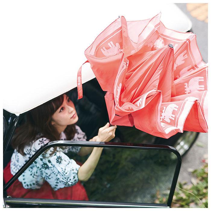 逆さ傘 通販逆さ傘 レディース moz モズ さかさ傘 逆さま傘 おしゃれ かわいい ブランド 北欧 エルク ムース UVカット 晴雨兼用 逆さに開く二重傘 Circus | moz | 08