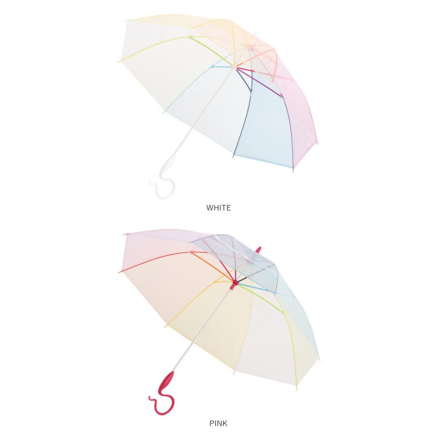 ビニール傘 通販ビニール傘 かわいい ブランド エバーイオン カラフル701 雨傘 レディース 長傘 おしゃれ 60cm グラスファイバー 婦人傘 虹色 ビニール傘 | Evereon | 14