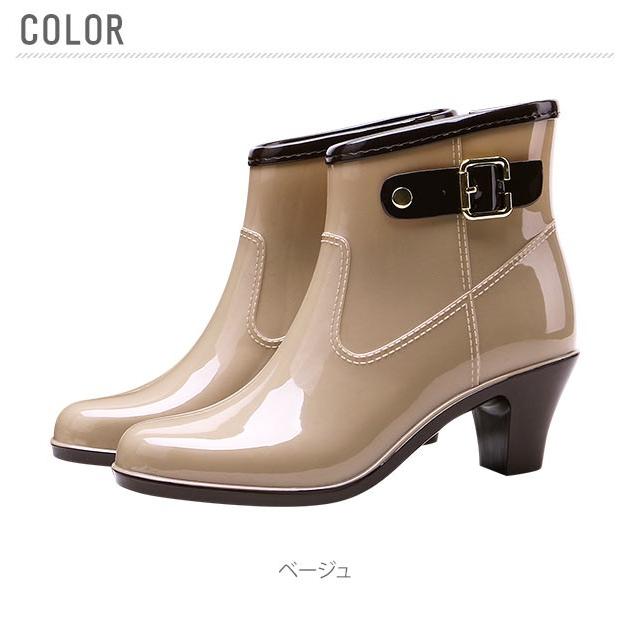 レインブーツ レディース ショート おしゃれ 軽い レインシューズ レディース ショート ヒール 6cm 長靴 雨靴 シンプル 防水 雨 晴雨兼用 防寒 雪 滑り止め |  | 03