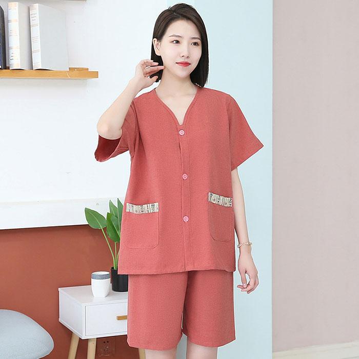 マッサージ服 上下 通販 サウナ服 患者着 ボタン サロン サウナ 服 患者服 セットアップ パジャマ 寝巻 部屋着 ルームウェア 前開き 後ろ開き 半袖 マッサージ服 |  | 08