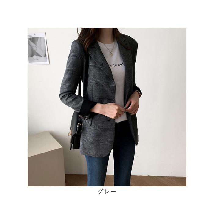 テーラードジャケット レディース 通販 テーラード ジャケット チェック ミドル丈 羽織もの 冬 秋冬 カジュアル オフィス 通勤 ビジネス テーラードジャケット | BACKYARD FAMILY | 17
