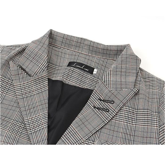 テーラードジャケット レディース 通販 テーラード ジャケット チェック ミドル丈 羽織もの 冬 秋冬 カジュアル オフィス 通勤 ビジネス テーラードジャケット | BACKYARD FAMILY | 11