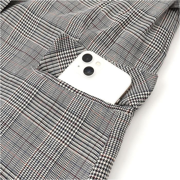 テーラードジャケット レディース 通販 テーラード ジャケット チェック ミドル丈 羽織もの 冬 秋冬 カジュアル オフィス 通勤 ビジネス テーラードジャケット | BACKYARD FAMILY | 12