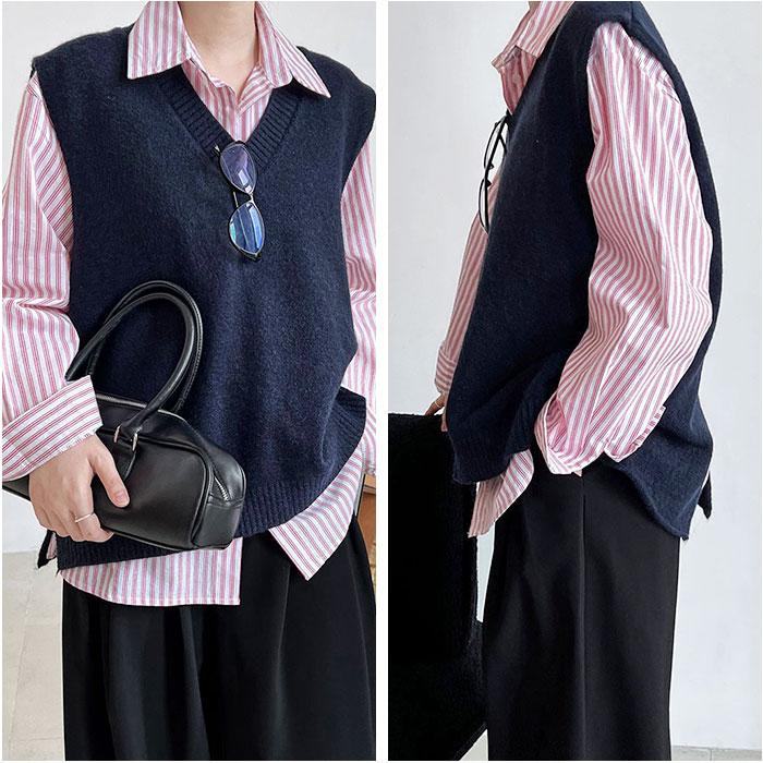 ニット ベスト Vネック レディース 通販 ニットベスト Vネックニットベスト チョッキ ジレ ウェストコート ノースリーブ 重ね着 レイヤード 秋 冬 秋冬 ニット |  | 04