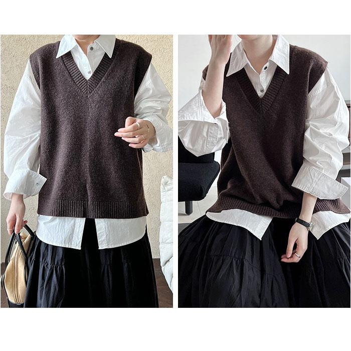 ニット ベスト Vネック レディース 通販 ニットベスト Vネックニットベスト チョッキ ジレ ウェストコート ノースリーブ 重ね着 レイヤード 秋 冬 秋冬 ニット |  | 07