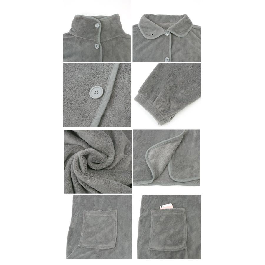 ルームウェア 通販ルームウェア もこもこ 着る毛布 ナイトガウン 着るブランケット ブランケットローブ ミディ丈 ブランケット レディース トップス メンズ | BACKYARD FAMILY | 17