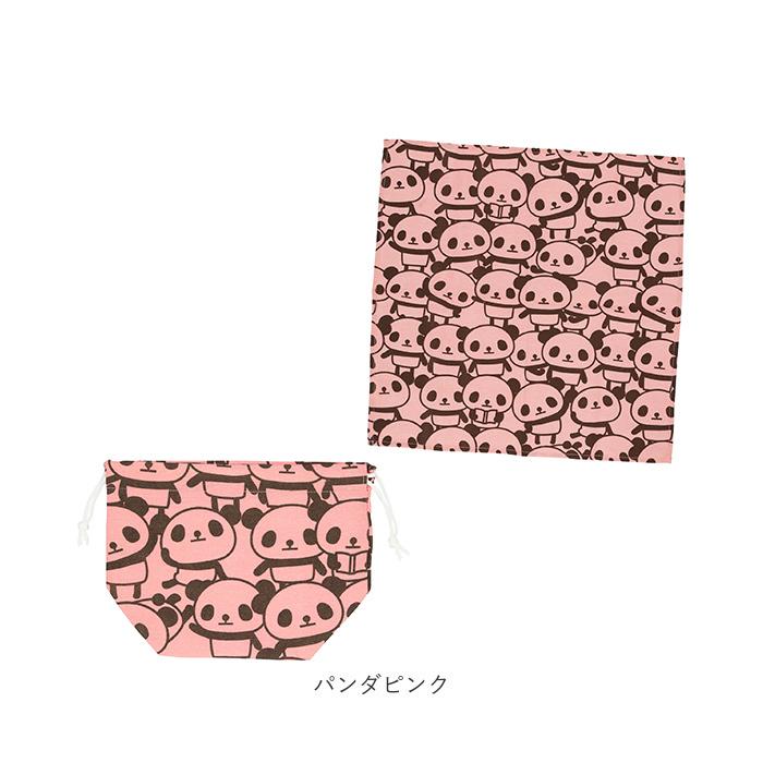 ランチクロス 通販ランチクロス 巾着 セット マチ有り ポーチ お弁当包み バンダナ ハンカチ パンダ 袋 きんちゃく 不織布バッグ アシストバッグ  ランチクロス |  | 09