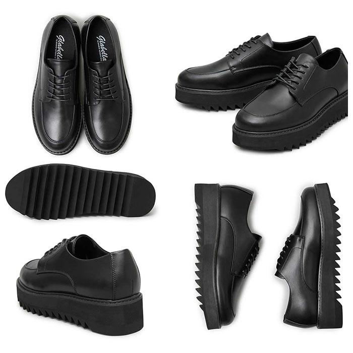 グラベラ 通販グラベラ 靴 メンズ glabella GLBT-219 ブランド フェイクレザー 革靴 厚底 厚底靴 ブラック 黒 紐靴 おしゃれ きれいめ カジュアルシューズ シン | glabella | 12