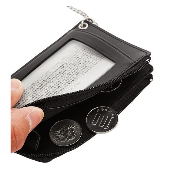 パスケース 小銭入れ Raymay レイメイ藤井 通販 定期入れ コインケース 両面 2枚 レザー 牛革 チェーン付き シンプル 無地 通勤 通学 コイン入れ付き パスケース | レイメイ藤井 | 08