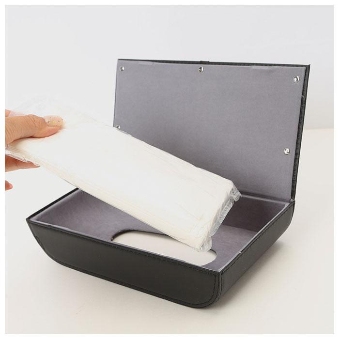 【新品】レザー ティッシュ ボックス ホルダー リバーシブル ティッシュケース ティッシュカバー 車用 ティッシュボックス