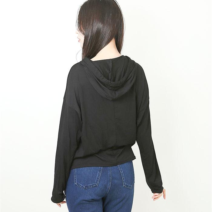 パーカー レディース 長袖 通販 プルオーバー ブラウス ルームウエア ルームウェア フード付き フード インナー アウター 薄手 薄い ソフト 大人 パーカー | BACKYARD FAMILY | 11