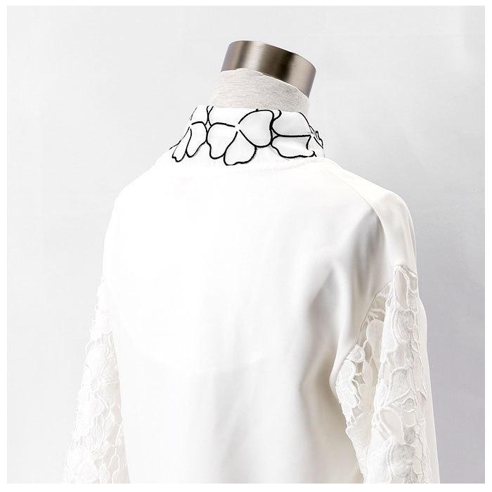 つけ襟 レース 通販 付け襟 つけえり 重ね着風 襟 えり フェイクカラー 花柄 ホワイト 白 ブラック 黒 レイヤード 春 秋 冬 かわいい 大人 可愛い つけ襟 |  | 04