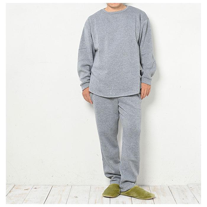 ルームウェア メンズ 長袖 薄手 通販 セットアップ パンツ 裏起毛 上下セット パジャマ 部屋着 スウェット 上下 トップス ボトムス セット ルームウェア | ふわさら | 07