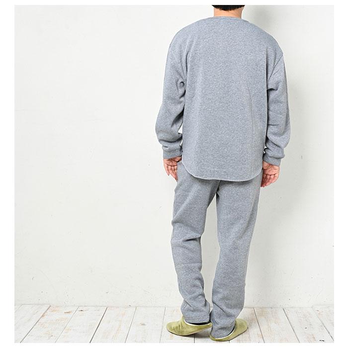 ルームウェア メンズ 長袖 薄手 通販 セットアップ パンツ 裏起毛 上下セット パジャマ 部屋着 スウェット 上下 トップス ボトムス セット ルームウェア | ふわさら | 09
