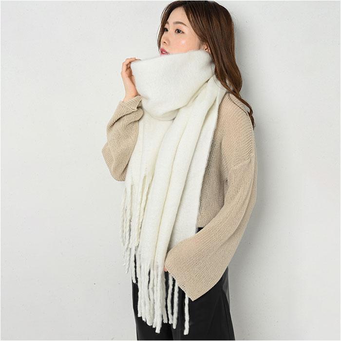 マフラー レディース 通販 ボリュームマフラー メンズ 男女兼用 大きい ゆったり 長い たっぷり 可愛い おしゃれ シンプル 無地 パターン 柄 マフラー | ブランド登録なし