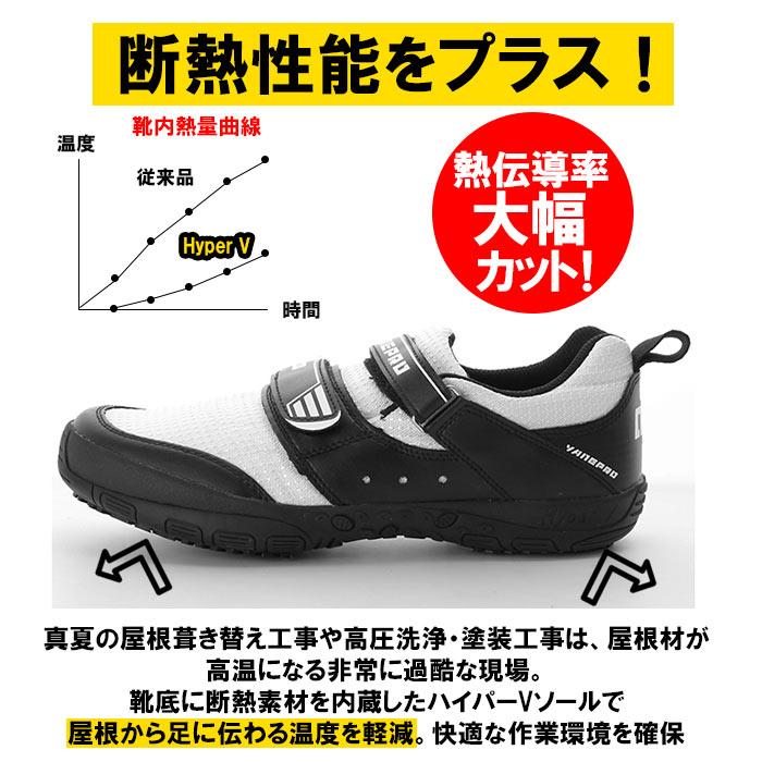 高所作業靴 通販 Hyper V 1300 屋根プロ2 メンズ  作業靴 滑り止め 靴 おしゃれ 滑らない靴 ハイパーV 屋根作業 鳶 高所 スニーカー マジックテープ 高所作業靴 |  | 07
