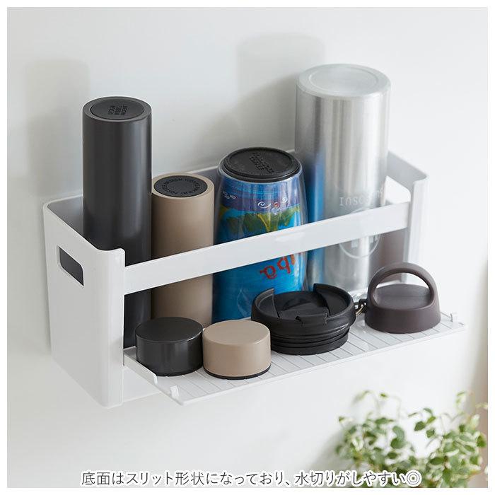 ボトルホルダー 通販 横型 ヨコ型 ボトル ホルダー スパイスケース 水切り 持ち手付き マグネット付き 開閉トレイ 開閉式トレー 収納 すっきり ボトルホルダー | ブランド登録なし | 02