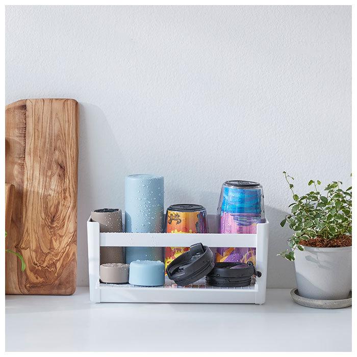 ボトルホルダー 通販 横型 ヨコ型 ボトル ホルダー スパイスケース 水切り 持ち手付き マグネット付き 開閉トレイ 開閉式トレー 収納 すっきり ボトルホルダー | ブランド登録なし | 05