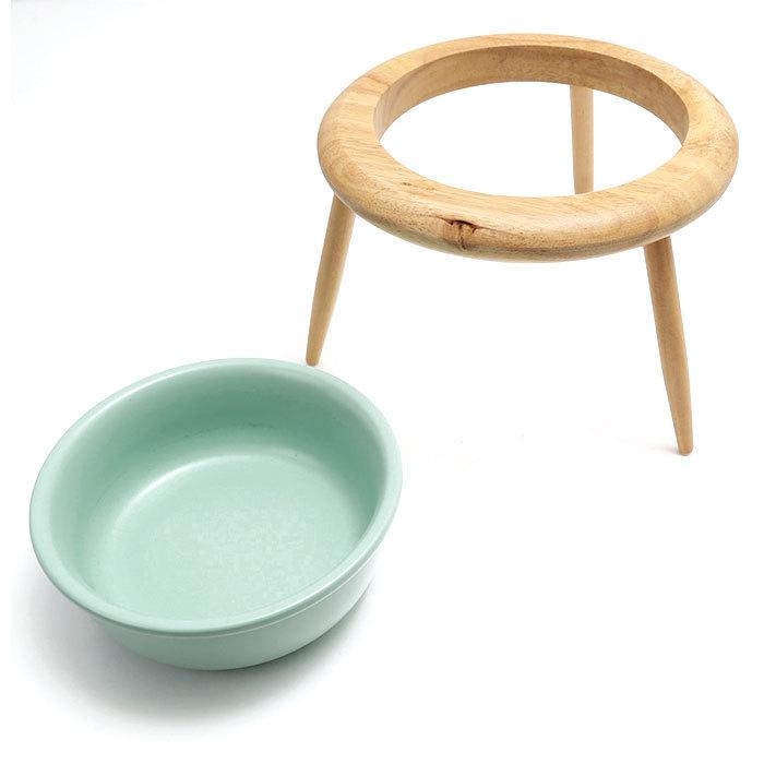 フードボウル 高さがある 通販 猫 犬 木製 陶器 高さ調整 フードボール