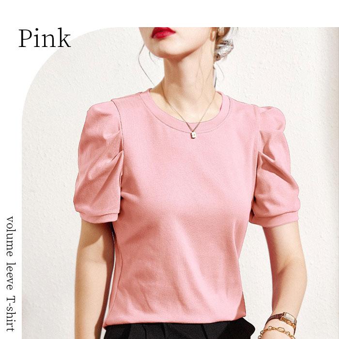 カットソー 半袖 レディース きれいめ 通販 tシャツ シャツ パフスリーブtシャツ トップス 無地 ゆったり 袖コンシャス パワショル パワーショルダー カットソー | BACKYARD FAMILY | 18