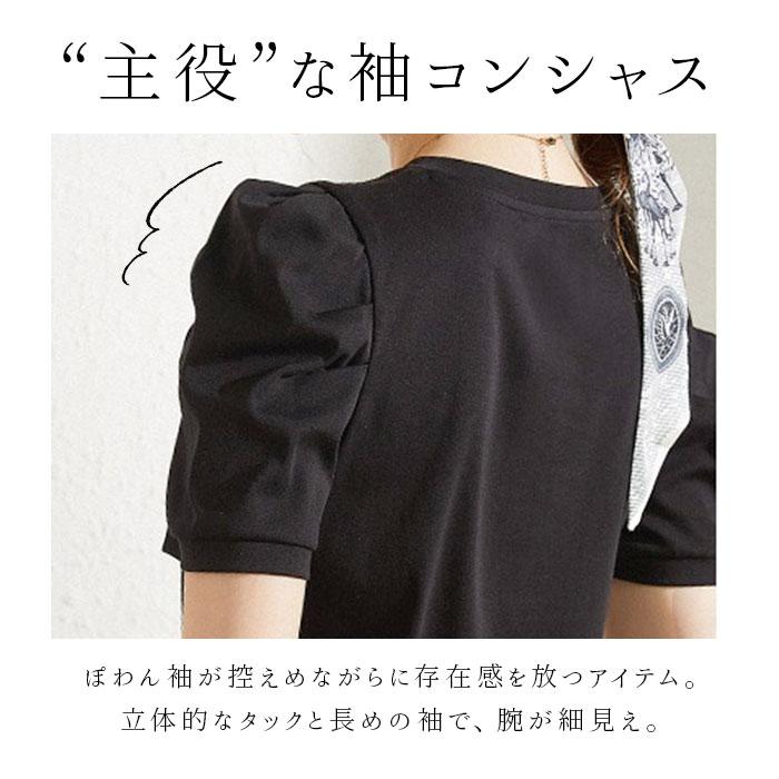 カットソー 半袖 レディース きれいめ 通販 tシャツ シャツ パフスリーブtシャツ トップス 無地 ゆったり 袖コンシャス パワショル パワーショルダー カットソー | BACKYARD FAMILY | 19
