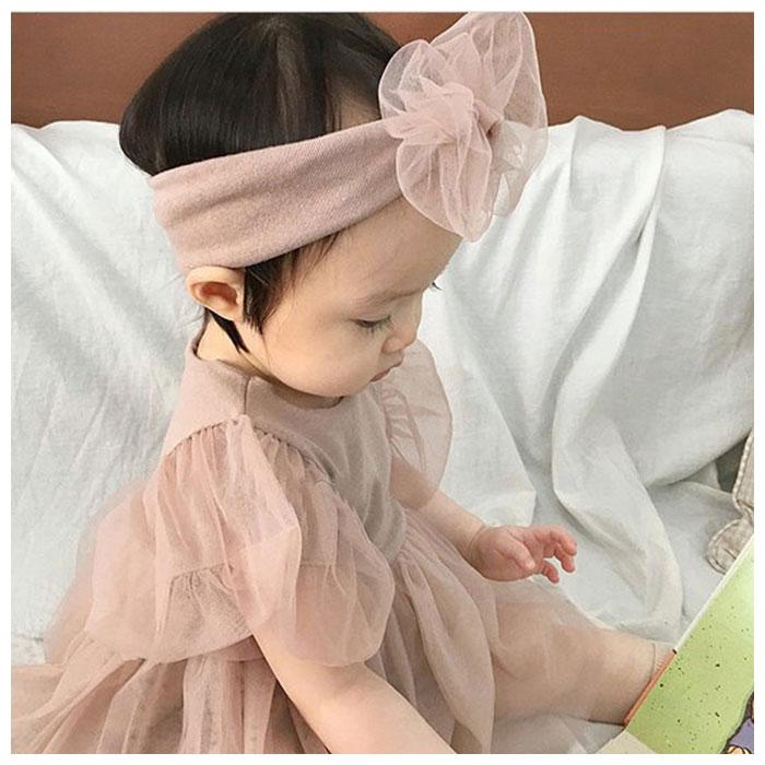 ベビー ワンピース 80 通販 半袖 赤ちゃん baby キッズ ロンパース チュール セレモニードレス ベビードレス フォーマル ドレス ベビー服 ヘアバンド付き ベビー | Quut | 05