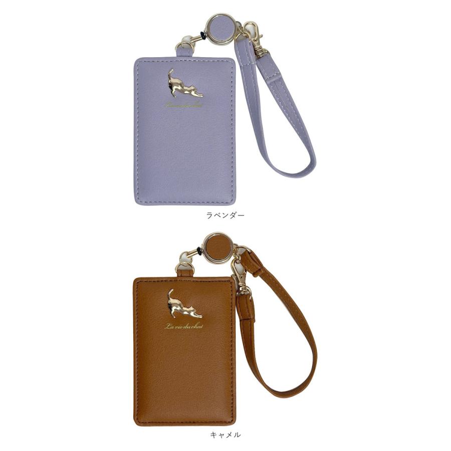 パスケース 通販パスケース リール付き おしゃれ 大人 可愛い 定期入れ かわいい フェイクレザー pu レザー風 ICカードケース 高校生 猫 ねこ ネコ  パスケース | ブランド登録なし | 19