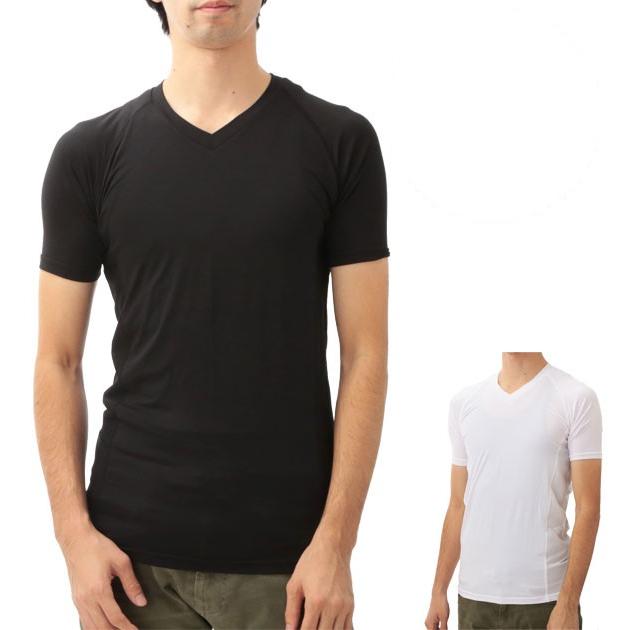 インナーシャツ 半袖 おたふく コンプレッション ストレッチ 定番 ストレッチインナー 接触冷感 速乾 UVカット BT冷感 アンダーシャツ 半袖Vネックシャツ | 