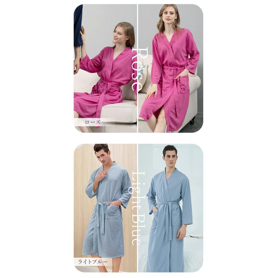 バスローブ レディース メンズ 通販 ガウン 湯上り 着 ナイトガウン 部屋着 ナイトウェア ルームウェア ワンオペ ママ ホームウェア パジャマ 薄手  バスローブ | ブランド登録なし | 17