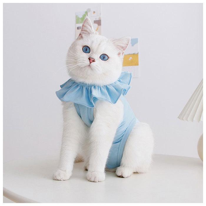 猫 術後服 通販 手術後服 傷舐め防止 術後ウェア ウェア おむつ ネコ キャット ねこ 柔らかい 傷口保護 皮膚保護 脱毛部保護 保護 介護 避妊 去勢 生理期 猫 |  | 03