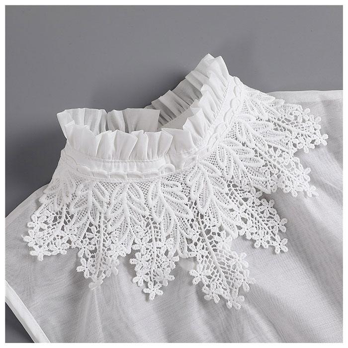 つけ襟 レース 通販 花柄 ブラウス付け襟 付け衿 付け襟 フリル レディース 重ね着 レイヤード 無地 レースつけ襟 小物 フリル付き かわいい おしゃれ つけ襟 |  | 10