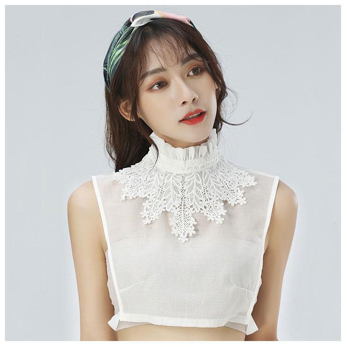 つけ襟 レース 通販 花柄 ブラウス付け襟 付け衿 付け襟 フリル レディース 重ね着 レイヤード 無地 レースつけ襟 小物 フリル付き かわいい おしゃれ つけ襟 |  | 04