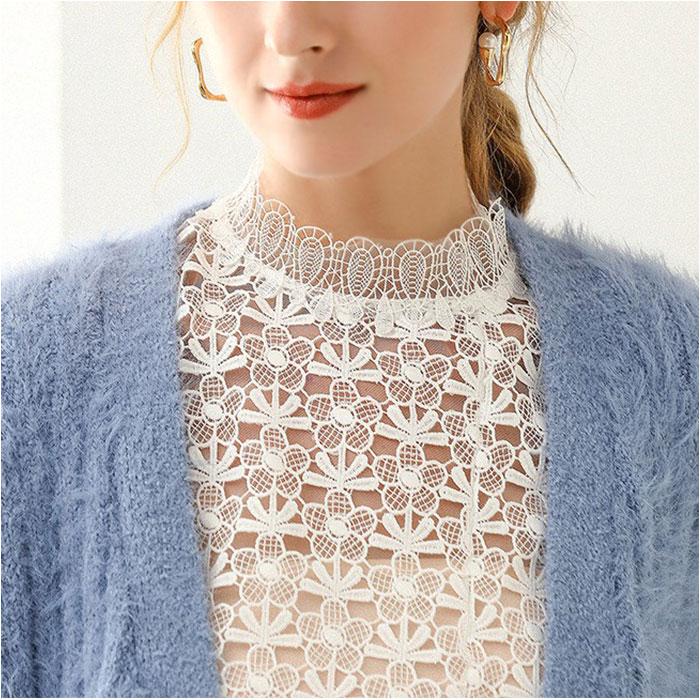 つけ襟 レース 通販 付け襟 フリル つけえり 重ね着 レイヤード スタンドカラー レディース ファッション ブラック ホワイト 秋 冬 韓国 おしゃれ つけ襟 | 