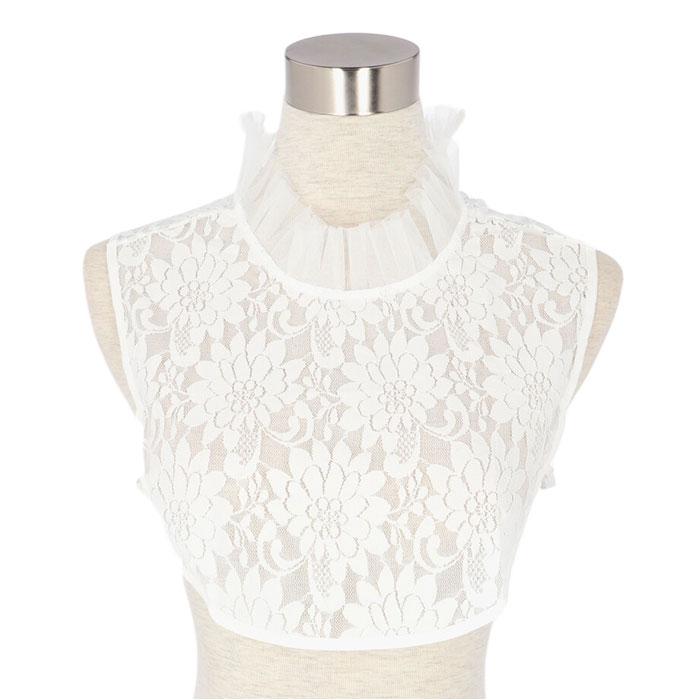 つけ襟 レース 通販 付け襟 フリル つけえり 重ね着 レイヤード スタンドカラー レディース ファッション 小物 蓮の葉 ピンク ブラック ホワイト つけ襟 | 