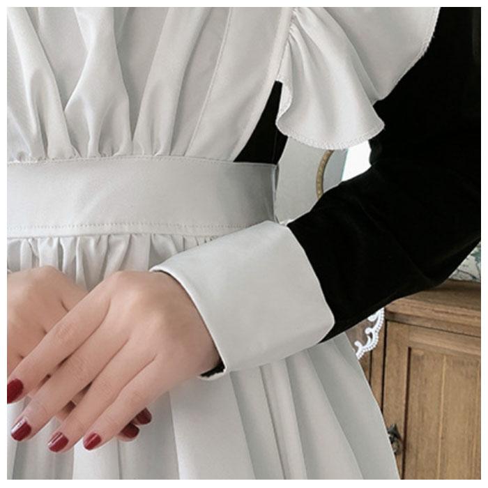 メイド服 可愛い 通販 メイドドレス ロング 長袖 半袖 クラシック クラシカル 英国風 イギリス風 フリル コスプレ ワンピース メイド ロイヤルメイド メイド服 | ブランド登録なし | 09