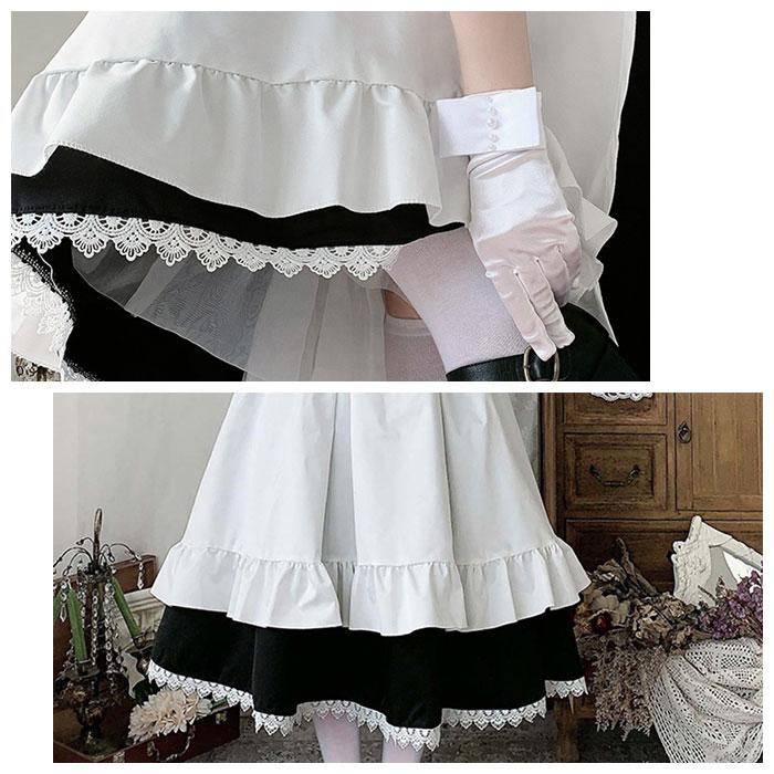 メイド服 可愛い 通販 メイドドレス ロング 長袖 半袖 クラシック クラシカル 英国風 イギリス風 フリル コスプレ ワンピース メイド ロイヤルメイド メイド服 | ブランド登録なし | 10