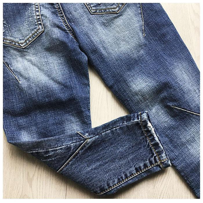 キッズ 通販キッズ パンツ デニム ヴィンテージ ダメージ ストレッチ ジーパン 子供パンツ 男の子 女の子 小学生 子供服 ウエスト ゴム ダンス 衣装  キッズ | ブランド登録なし | 10