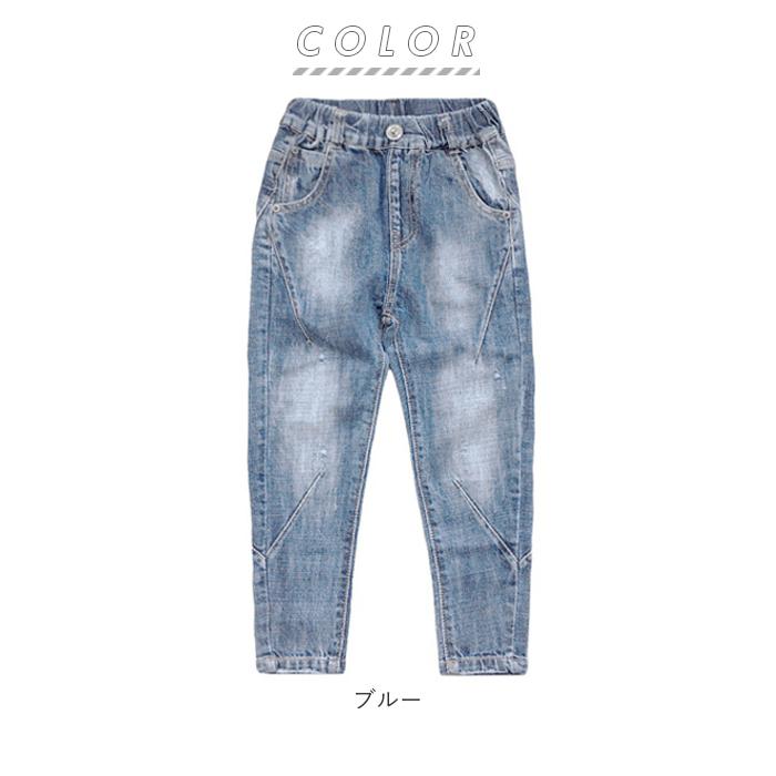 キッズ 通販キッズ パンツ デニム ヴィンテージ ダメージ ストレッチ ジーパン 子供パンツ 男の子 女の子 小学生 子供服 ウエスト ゴム ダンス 衣装  キッズ | ブランド登録なし | 15
