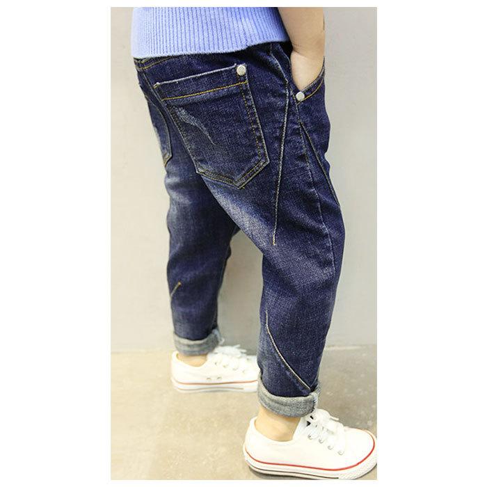 キッズ 通販キッズ パンツ デニム ヴィンテージ ダメージ ストレッチ ジーパン 子供パンツ 男の子 女の子 小学生 子供服 ウエスト ゴム ダンス 衣装  キッズ | ブランド登録なし | 02