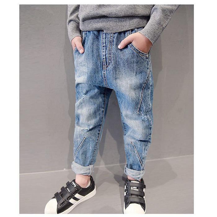 キッズ 通販キッズ パンツ デニム ヴィンテージ ダメージ ストレッチ ジーパン 子供パンツ 男の子 女の子 小学生 子供服 ウエスト ゴム ダンス 衣装  キッズ | ブランド登録なし | 03