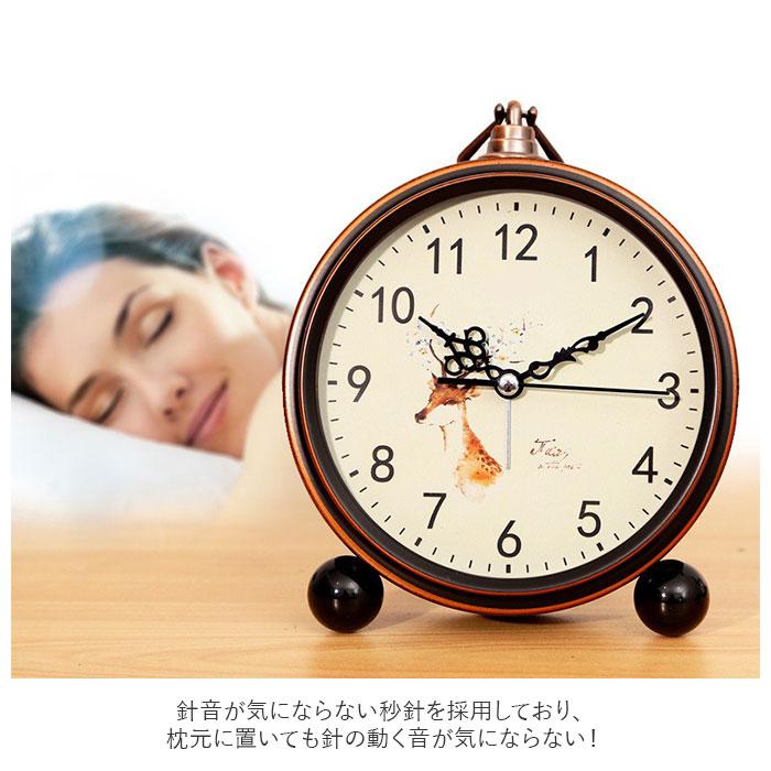 置き時計 通販置き時計 アナログ 置時計 目覚まし時計 アラーム 時計 おしゃれ アンティーク調 木目調 静音 アラームクロック 電池式 クラシック調 寝室 子供部 | ブランド登録なし | 15