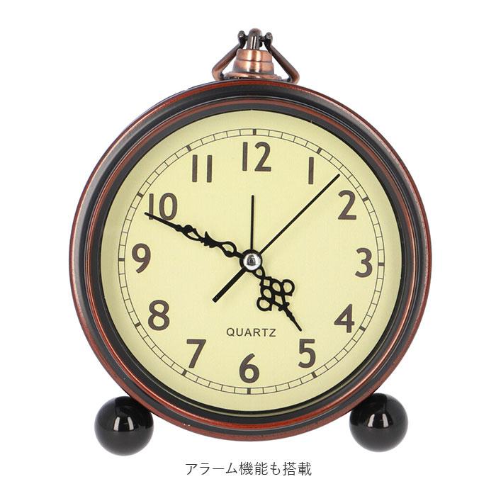 置き時計 通販置き時計 アナログ 置時計 目覚まし時計 アラーム 時計 おしゃれ アンティーク調 木目調 静音 アラームクロック 電池式 クラシック調 置き時計 | ブランド登録なし | 04