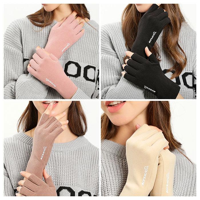 手袋 レディース 指なし 通販 薄手 てぶくろ スマホ手袋 指切り手袋 ハンドウォーマー 裏起毛 洗える 暖かい 温かい 柔らかい ジュニア スマホ 対応 手袋 | ブランド登録なし | 16