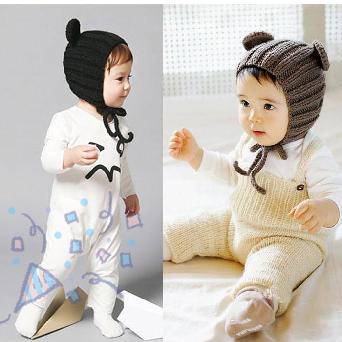 ベビー 通販ベビー 帽子 冬 耳付き 子供 赤ちゃん ニット帽 女の子 男の子 くま 新生児 かわいい おしゃれ リブ編み あったか ベビー帽子 キッズ帽子 ベビー |  | 07