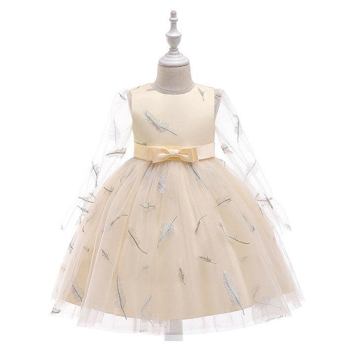 子供 通販子供 ドレス 長袖 ピアノ 発表会 結婚式 キッズ ワンピース 女の子 おしゃれ かわいい フラワーガール リングガール 袖 シースルー プリンセス 110 | BACKYARD FAMILY | 06