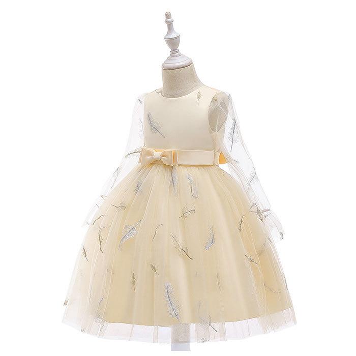 子供 通販子供 ドレス 長袖 ピアノ 発表会 結婚式 キッズ ワンピース 女の子 おしゃれ かわいい フラワーガール リングガール 袖 シースルー プリンセス 110 | BACKYARD FAMILY | 08