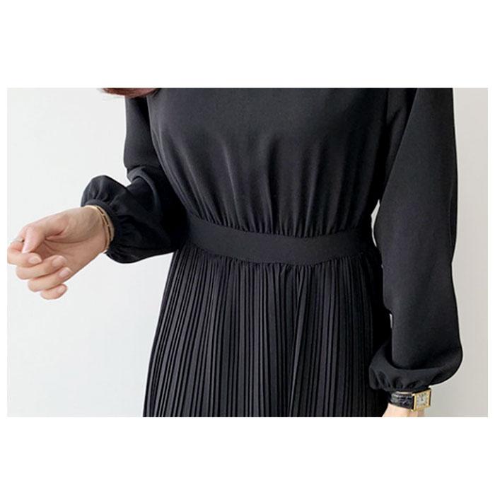 ワンピース 通販ワンピース 長袖 きれいめ 秋冬 ロングワンピース フォーマル ロング丈 プリーツ おしゃれ シンプル かわいい 大人可愛い 通勤 無地  ワンピース | ブランド登録なし | 08